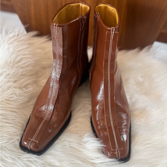 Rejina Pyo Miki Pecan Leather Short Heel Boot - Picture 10 of 15